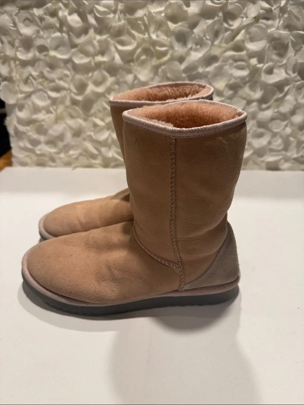UGG Pink Tan Classic Short Shearling Winter Boots
